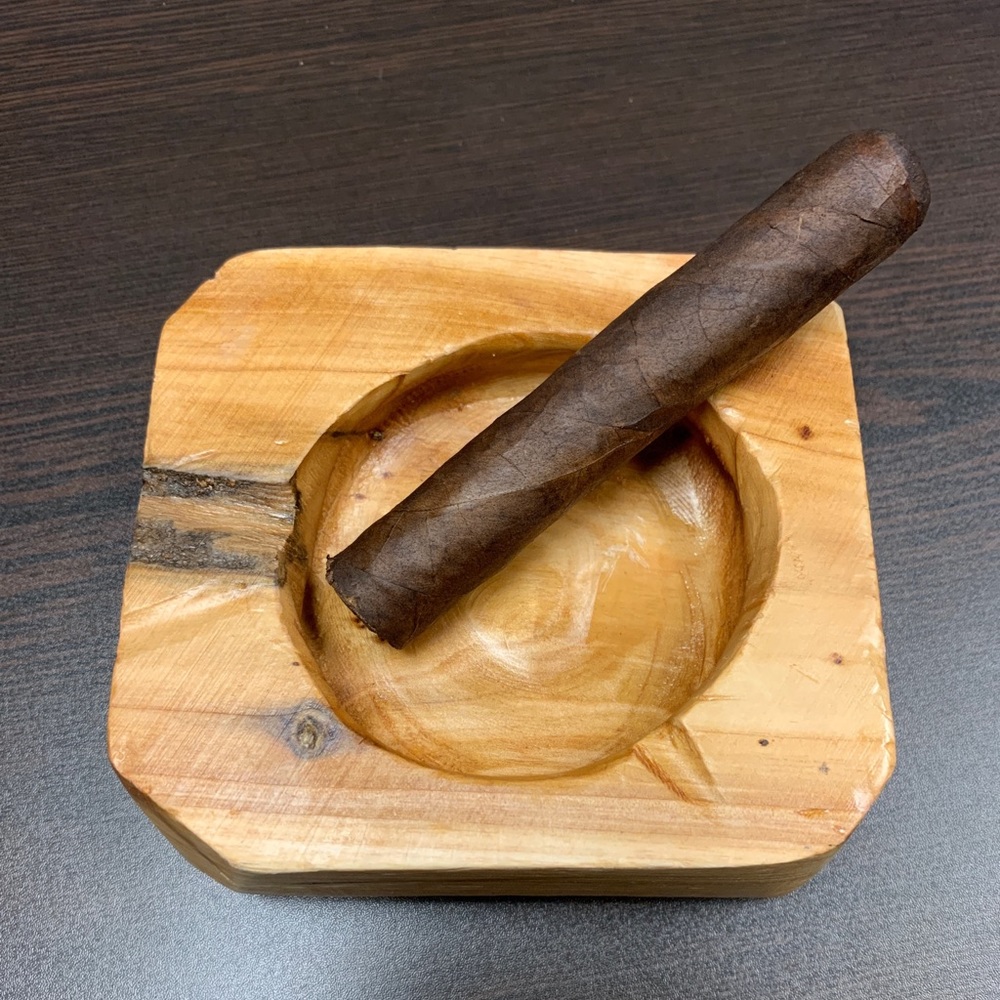 Handmade wooden ashtray.  Rustic design.